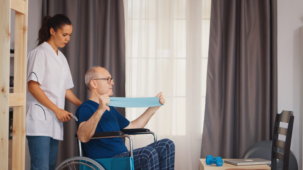 Senior man with disability